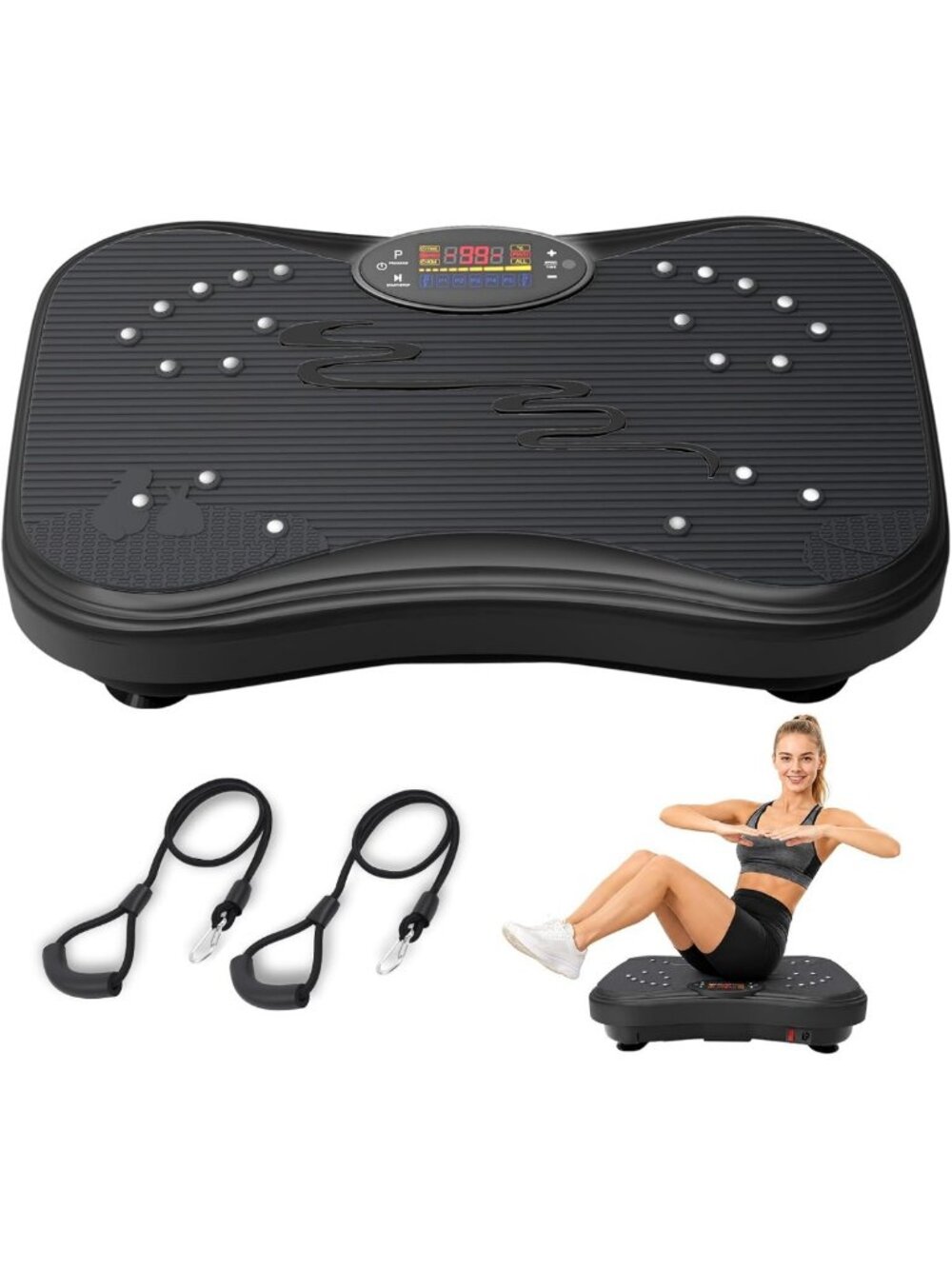 Vibration Plate Exercise Machine - 480 lbs Capacity, Color Screen, Bluetooth, 99